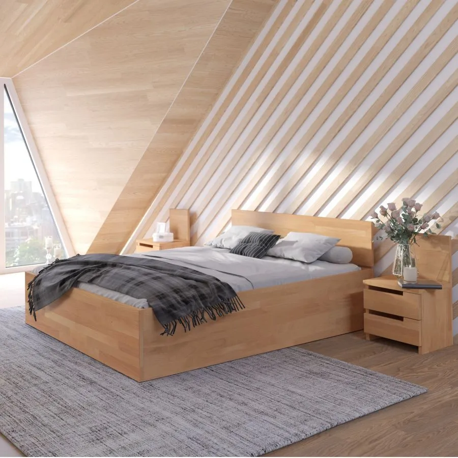 Lit coffre en bois 140x200 design collection Letto