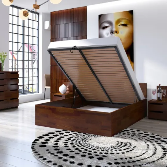 Lit coffre bois pin collection Letto