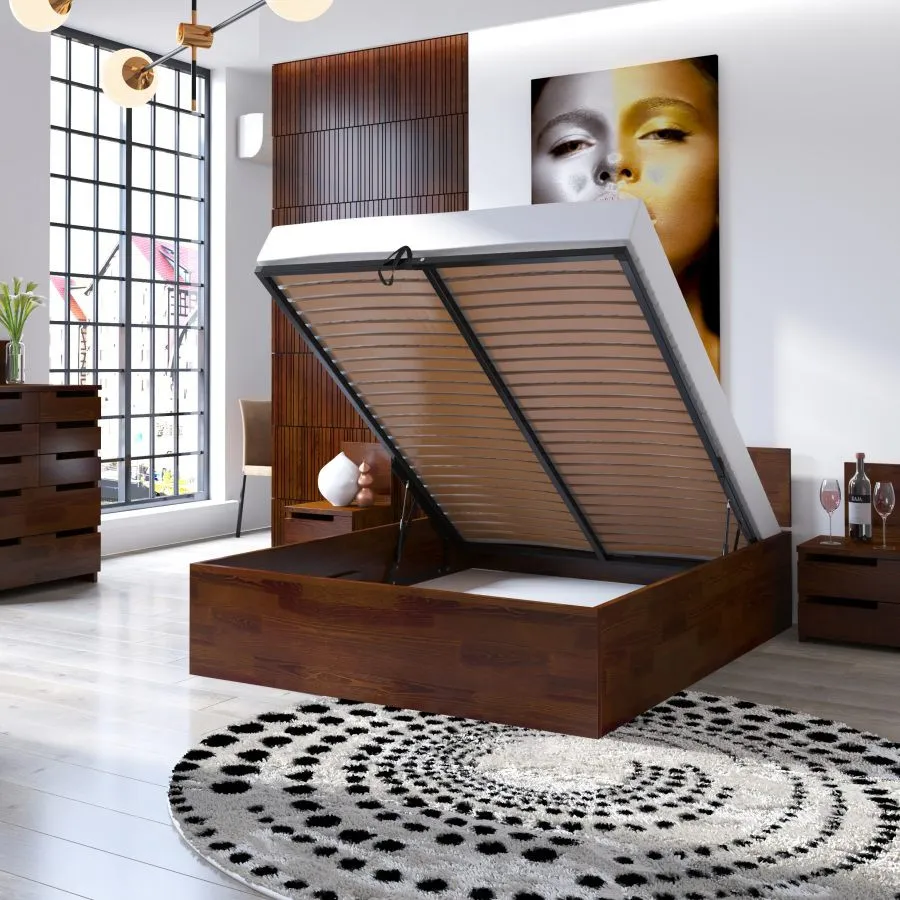 Lit coffre bois pin collection Letto
