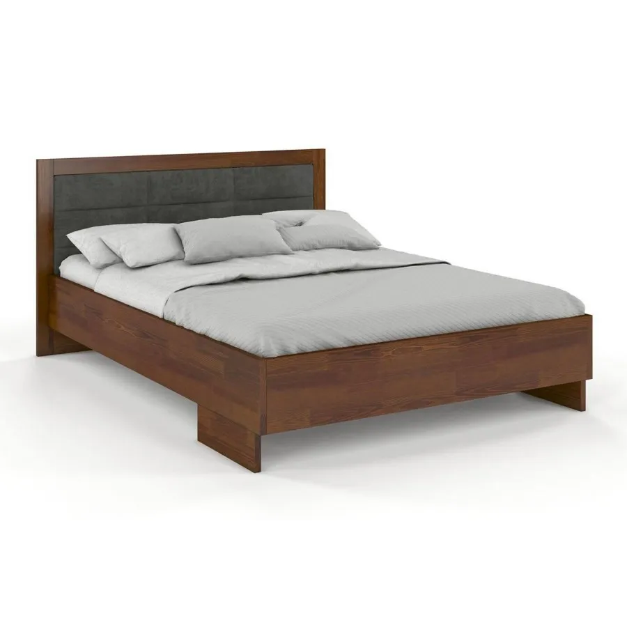 Lit coffre 140x190 bois finition noyer collection NEY