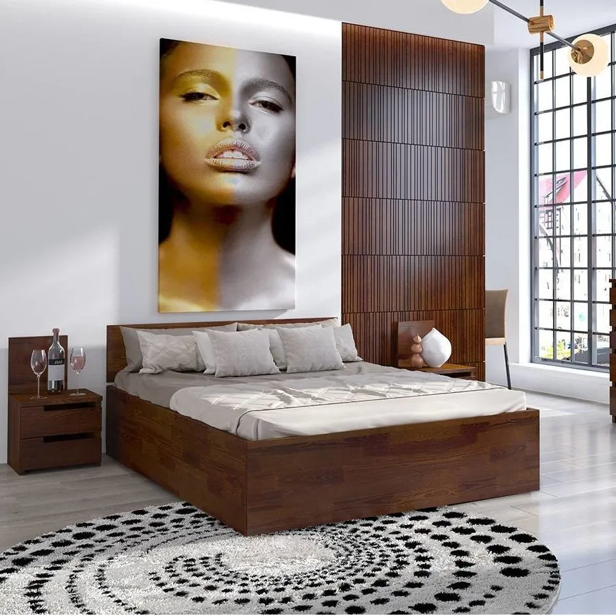Lit coffre bois pin massif design collection Letto