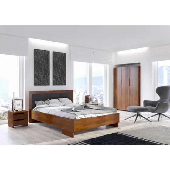 Lit coffre 160x200 bois chambre adulte collection NEY