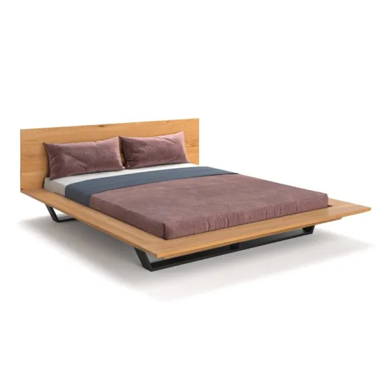 Lit design bois et metal collection LUNA