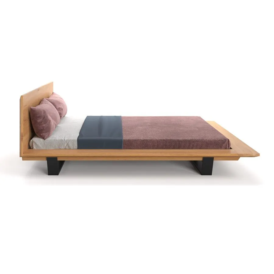 Lit design bois et noir collection LUNA