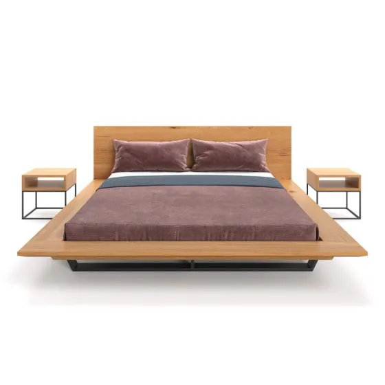 Lit design bois avec chevets collection LUNA