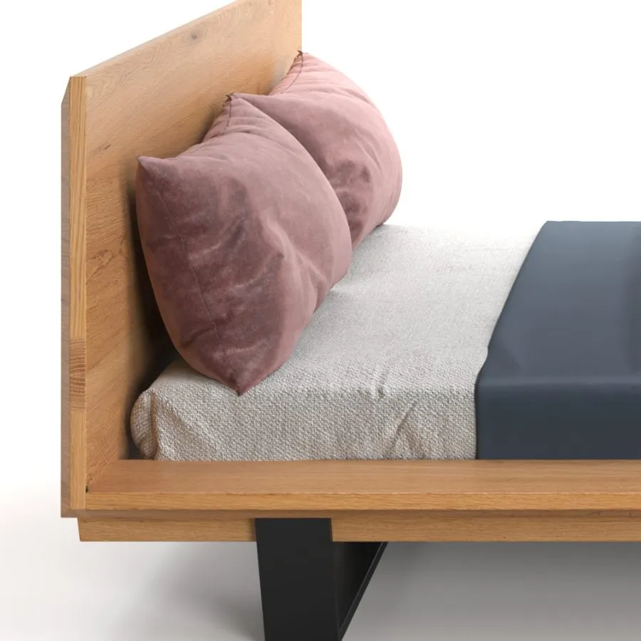 Lit design chêne 180x200 collection LUNA