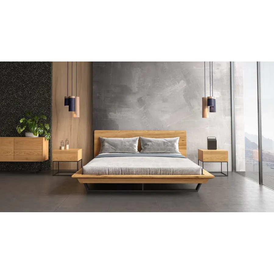 Lit adulte design bois collection LUNA SLIM