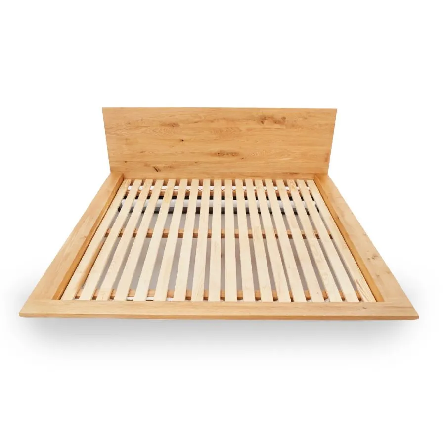 Lit design bois avec sommier a lattes collection LUNA SLIM
