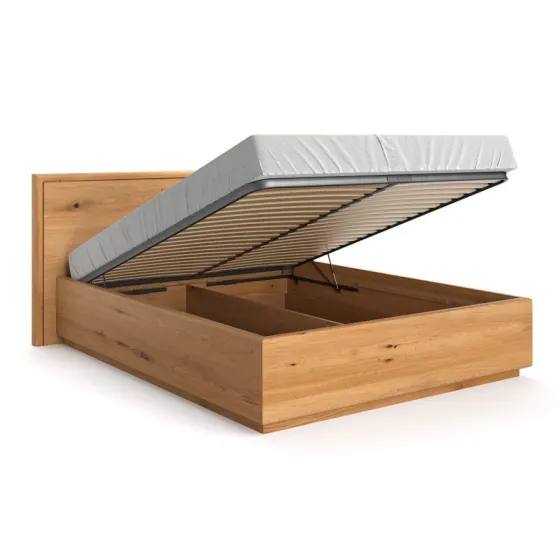 Lit bois avec coffre de rangement et sommier relevable collection Vancouver