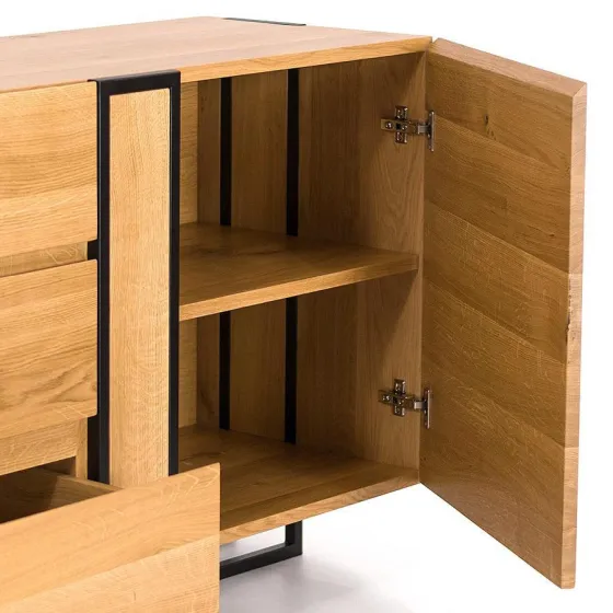 Commode bois et metal noir collection Luna