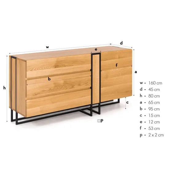 Commode en bois collection Luna