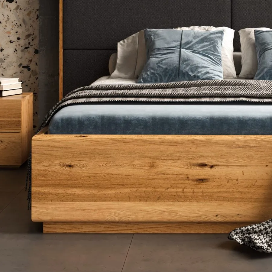 Lit bois naturel avec coffre collection Hamilton