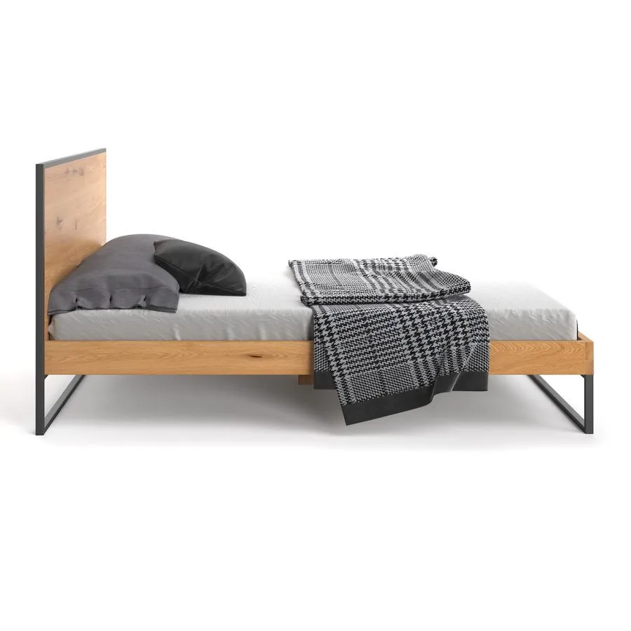 Lit double 140x200 chêne massif collection Mill