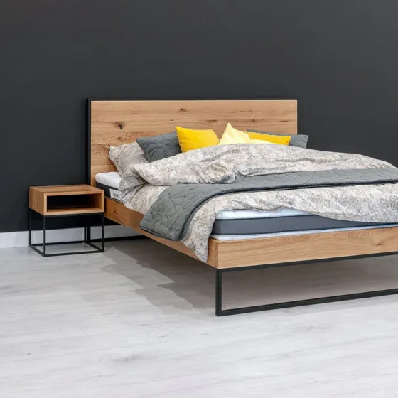 Lit double 160x200 chêne massif collection Mill