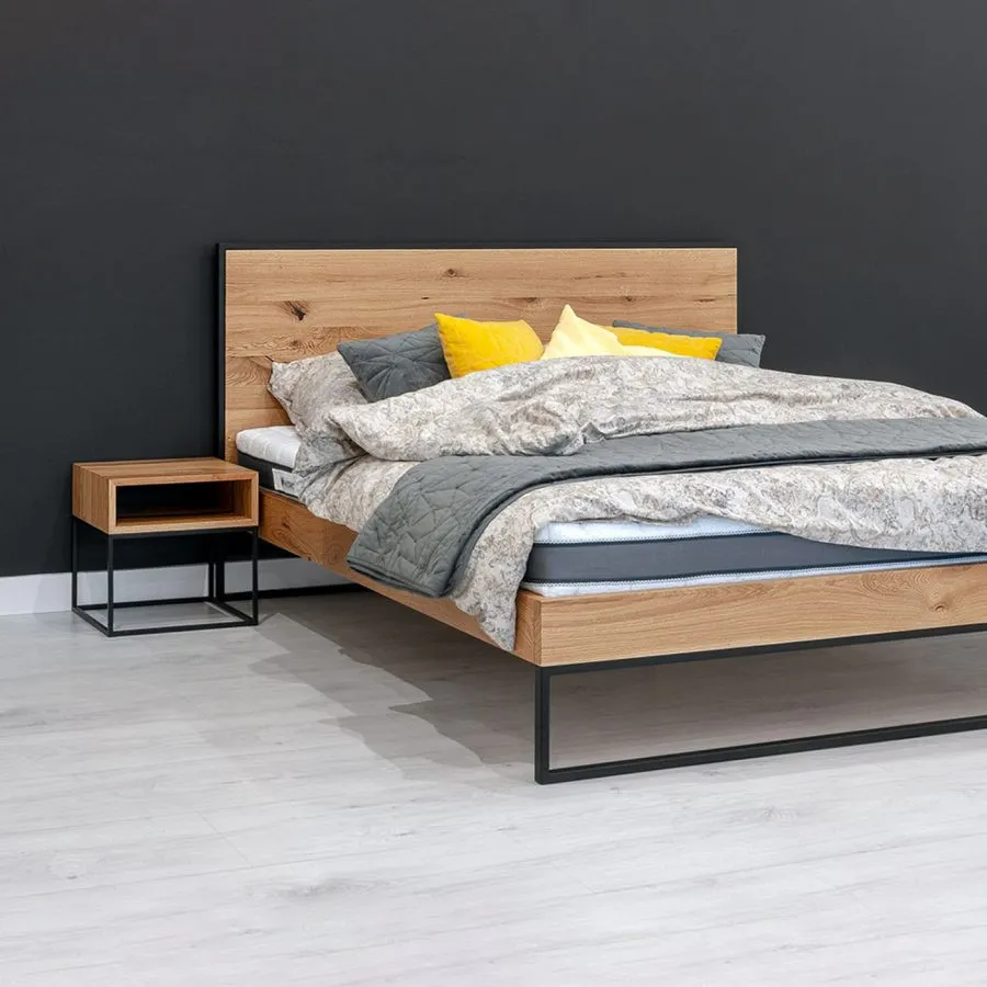 Lit double 160x200 chêne massif collection Mill