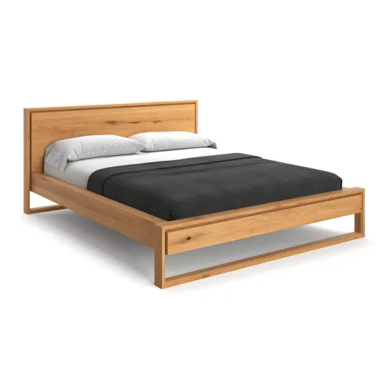 Lit 140x190 chêne massif moderne collection Ottawa
