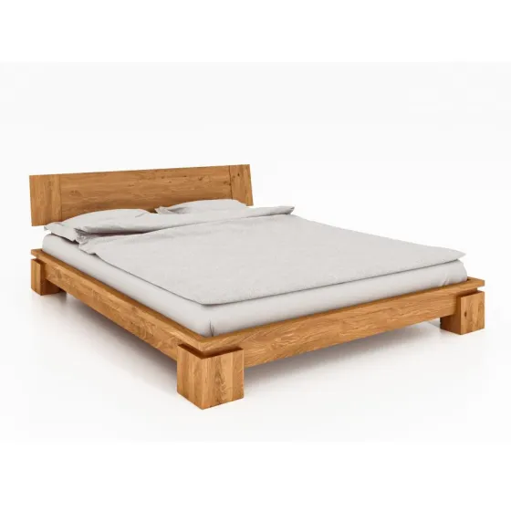 Lit en chene naturel bas collection Milano