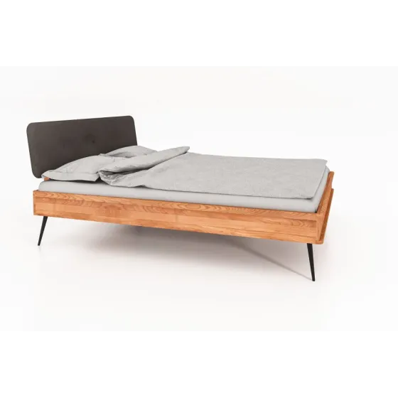 Lit bois tête de lit capitonnée collection Linéa