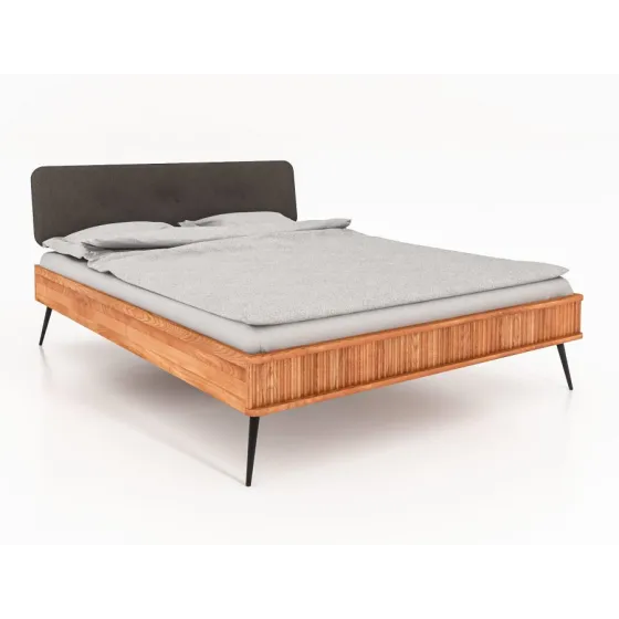 Lit en bois tête de lit capitonnée collection Linéa