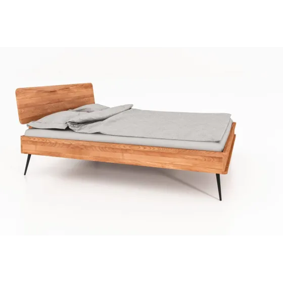 Lit en bois pieds de lit métal noir collection Linéa