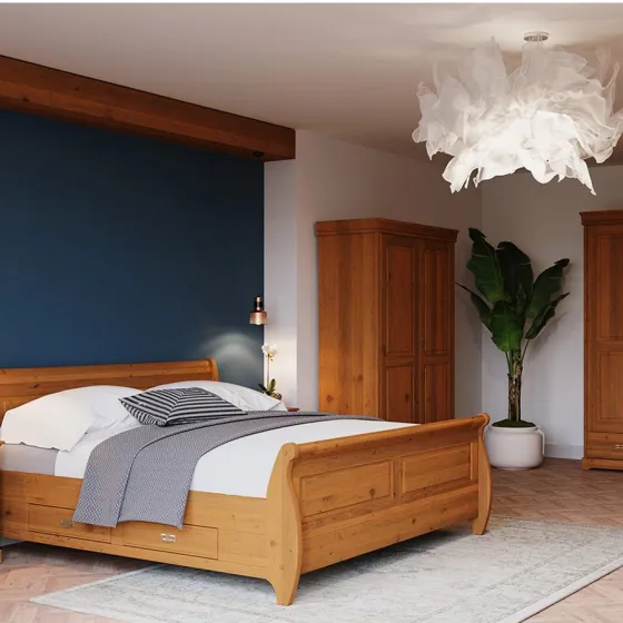 Lit rangement bois style provencal collection Toscana