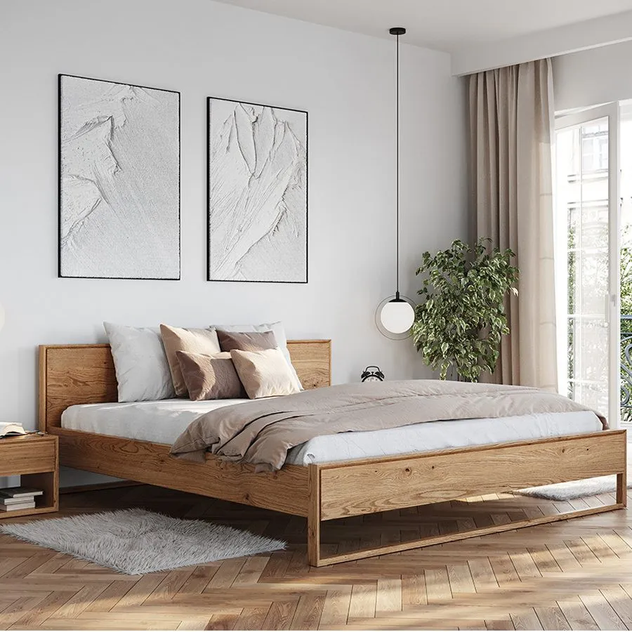 Lit bois massif chêne collection Sienna