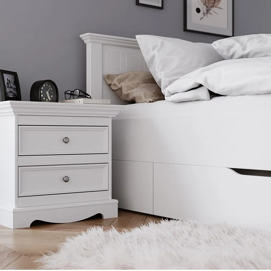 Lit avec tiroir en bois blanc collection Ancona