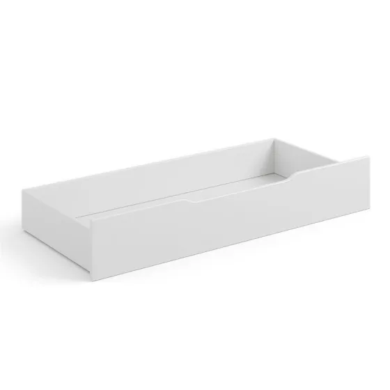 Lit bois massif coloris blanc avec tiroir collection Ancona