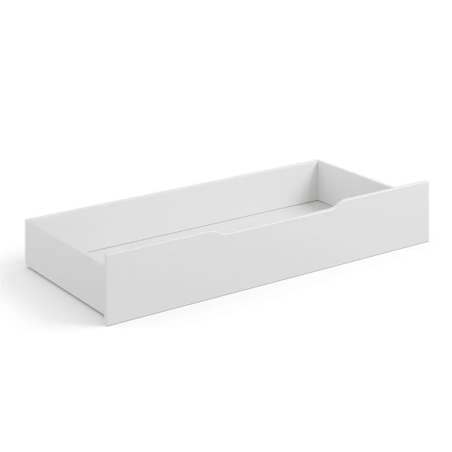 Lit bois massif coloris blanc avec tiroir collection Ancona