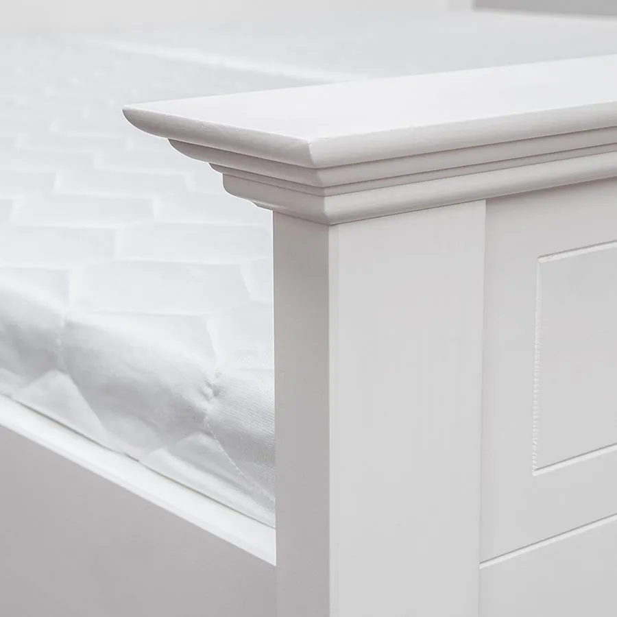 Lit pin massif coloris blanc collection Ancona