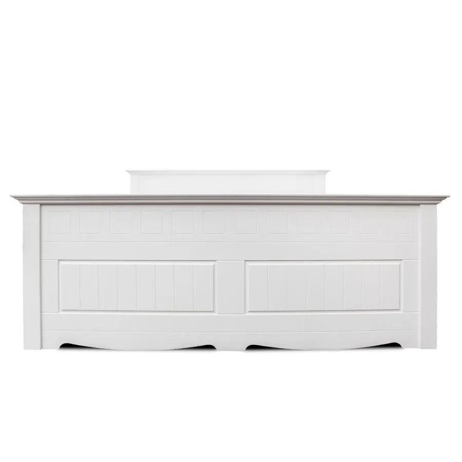 Lit bois pin massif blanc collection Ancona