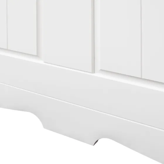 Lit bois massif teinte blanche collection Ancona