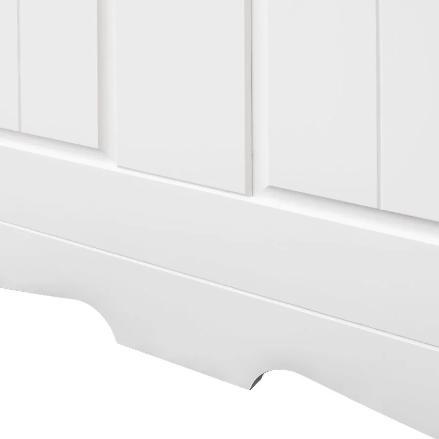 Lit bois massif teinte blanche collection Ancona