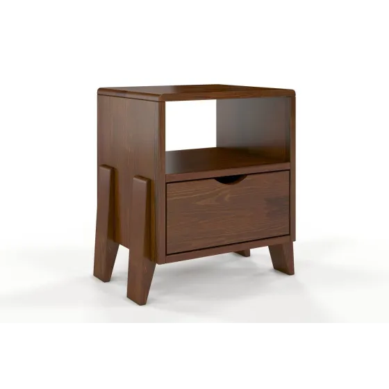 Table de chevet pin noyer 1 tiroir collection NINA