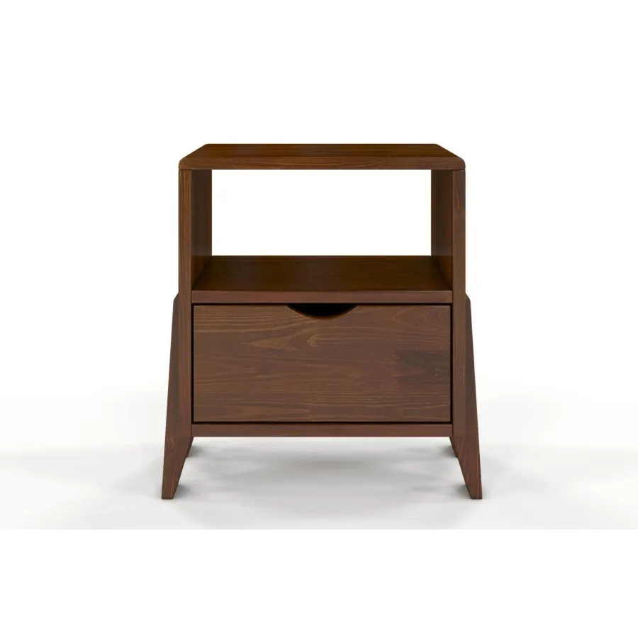 Table de chevet pin noyer collection NINA