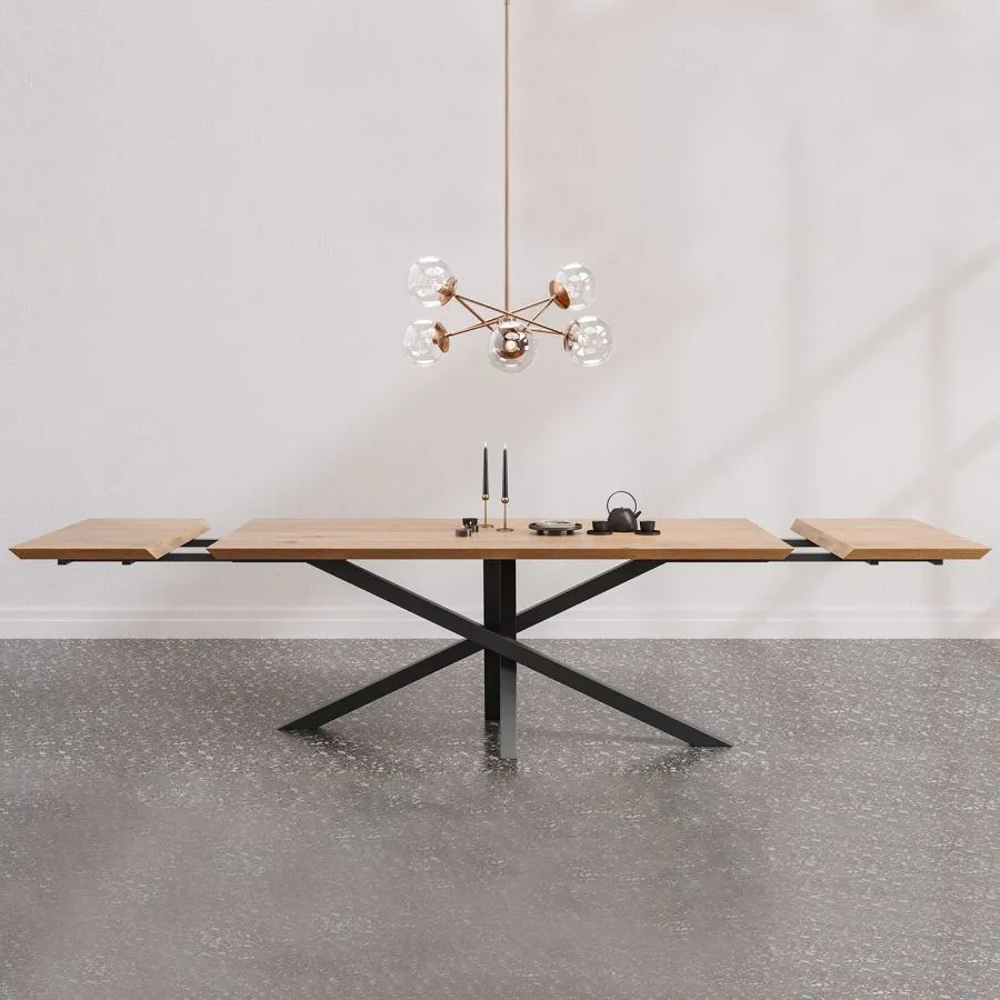 Table bois massif métal extensible collection RAY