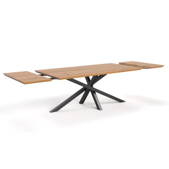 Table bois métal avec rallonges collection RAY