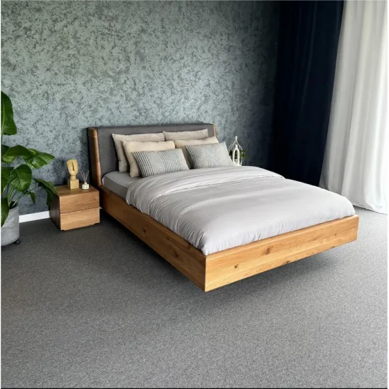 Lit bois massif pour chambre adulte moderne collection Lugo
