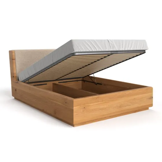 Lit coffre bois massif design collection Lugo