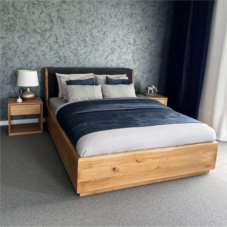 Lit coffre bois massif moderne collection Lugo