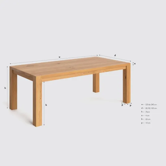 Table bois massif collection DOMI