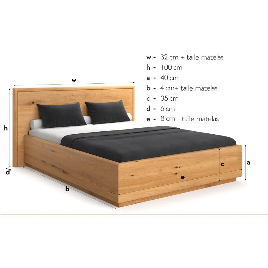 Lit coffre bois massif 160x200 collection VANCOUVER