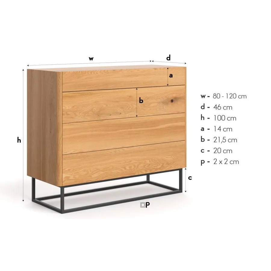 Commode bois avec tiroirs collection Mill