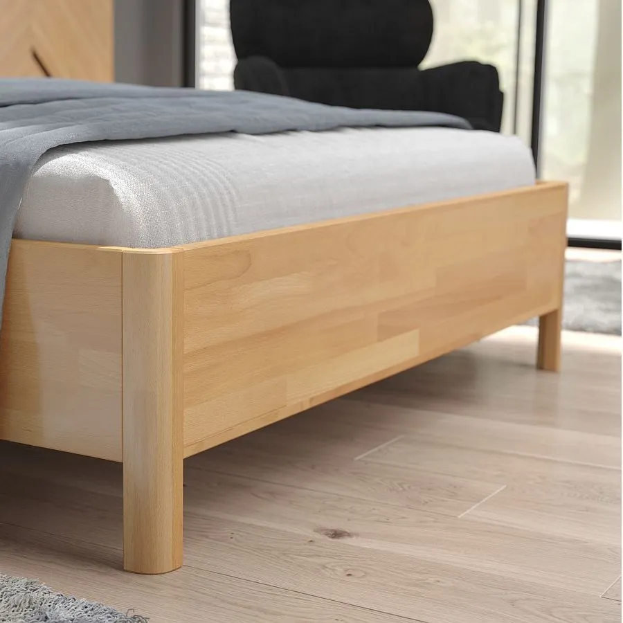 Lit en bois 100% massif finition naturel collection VERDE