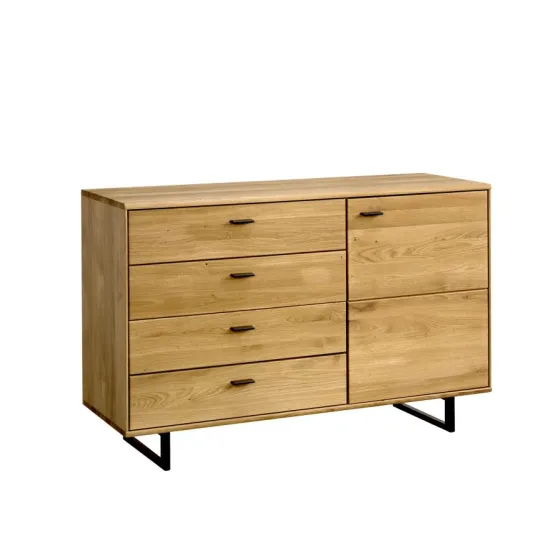 Commode bois clair pieds métal noir Collection Florenza