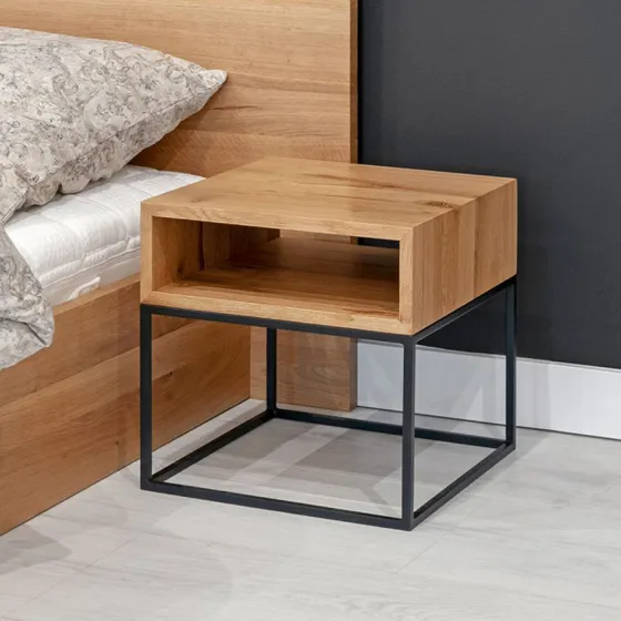 Chevet bois massif 1 niche de rangement collection Luna
