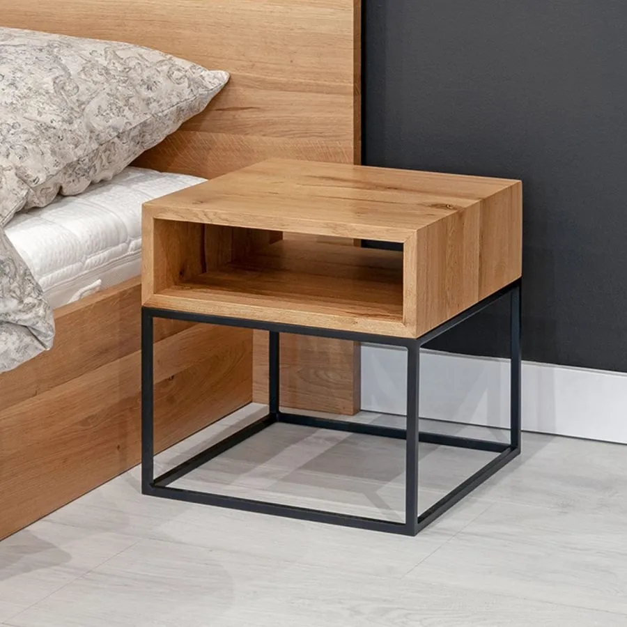 Chevet bois massif 1 niche de rangement collection Luna