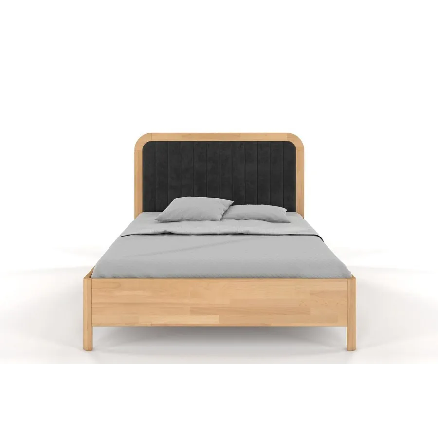 Lit en bois massif finitions naturel et noir collection VERDE