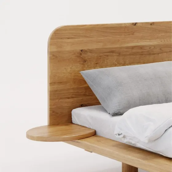 Lit chene avec chevets integres collection Kobe