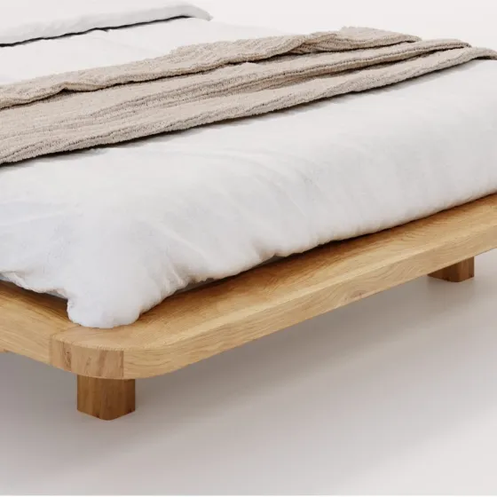 Lit design en bois chêne massif collection KOBE